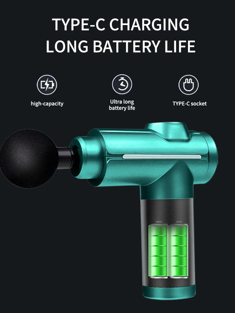 Electric Muscle Relaxor Fascia Gun with 8 Heads Touch Screen Fitness Grade Neck Membrane Grabbing Device Massage Machine Vibrati