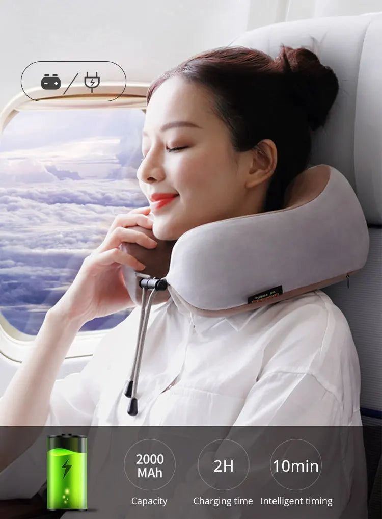U-shaped neck massager, USB charging portable home car travel electric pillow suitable for relaxing the neck and shoulders