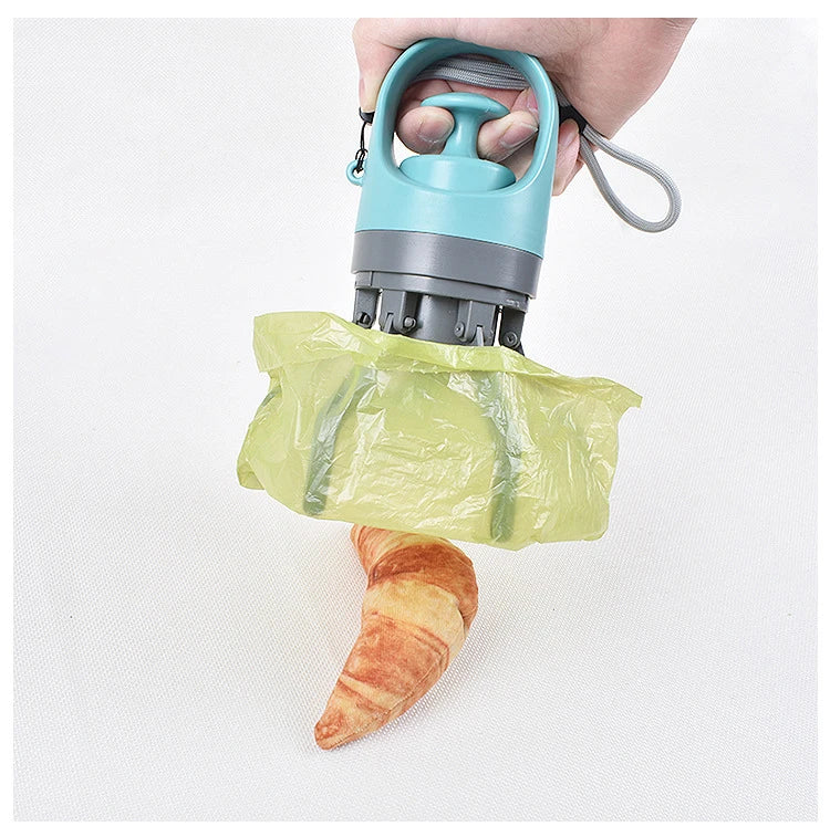 Portable Dog Pooper Scooper with Garbage Bag Outdoor Pet Poop Grabber Claw Fecal Shovel Picker Dog Fecal Collector Cleaning Tool