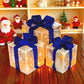 3pcs Christmas Luminous Gift Box Christmas Tree Decoration Holiday Party Decoration Christmas Decoration (No Built-in Battery)