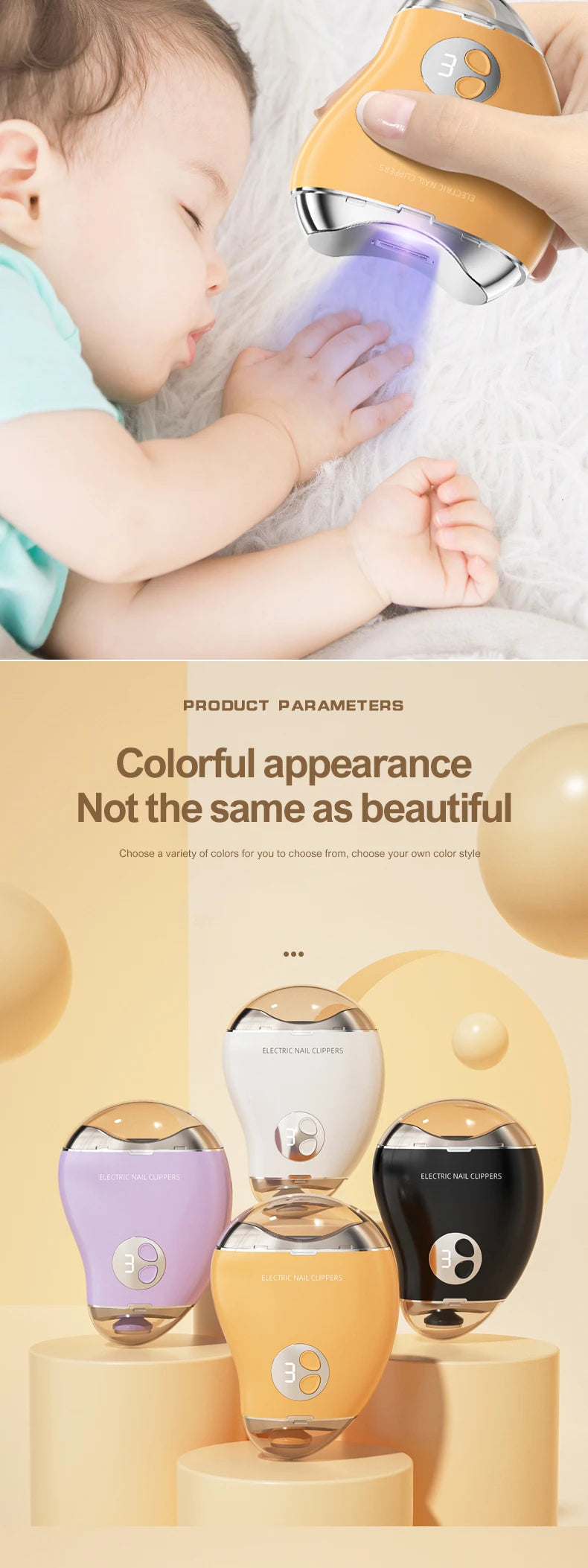 2-in-1 electric trimming and polishing machine Nail Polisher Charging Anti Pinch Nail Clipper