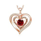 Luxury Red Zircon Pendant Necklaces With Rose Flower Gift Box